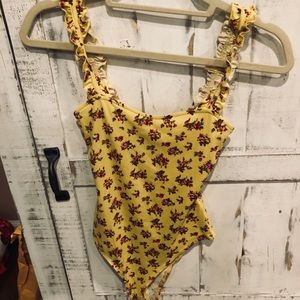 Floral Yellow Bodysuit
